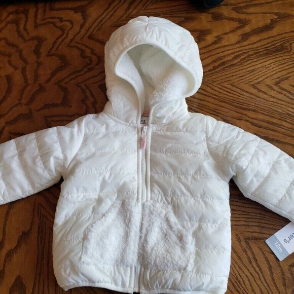 Carter's Other - Carters Baby Girls Layette 4 Sherpa Hoodie Full Zip Up Jacket Size 12 Months